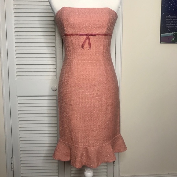 Vintage Laundry Pink Tweed Strapless Dress - Picture 2 of 3